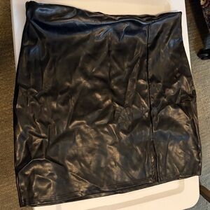 Black Faux Leather Skirt